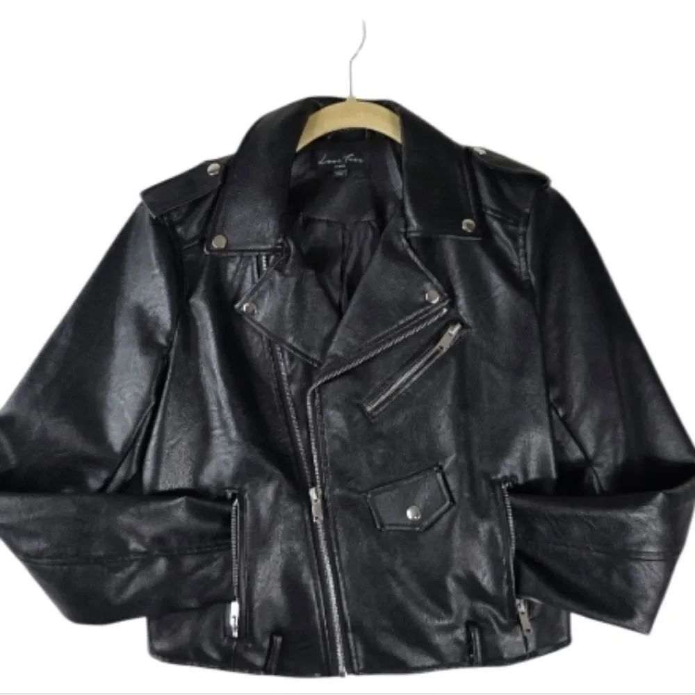 Love Tree Black Cropped Moto Jacket Size Small